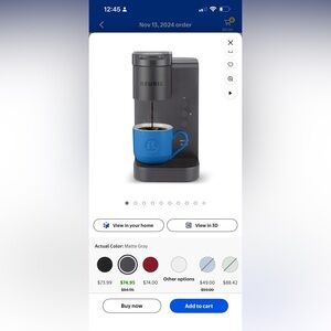 Keurig Matte Gray Single-Serve Coffee Maker